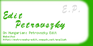 edit petrovszky business card
